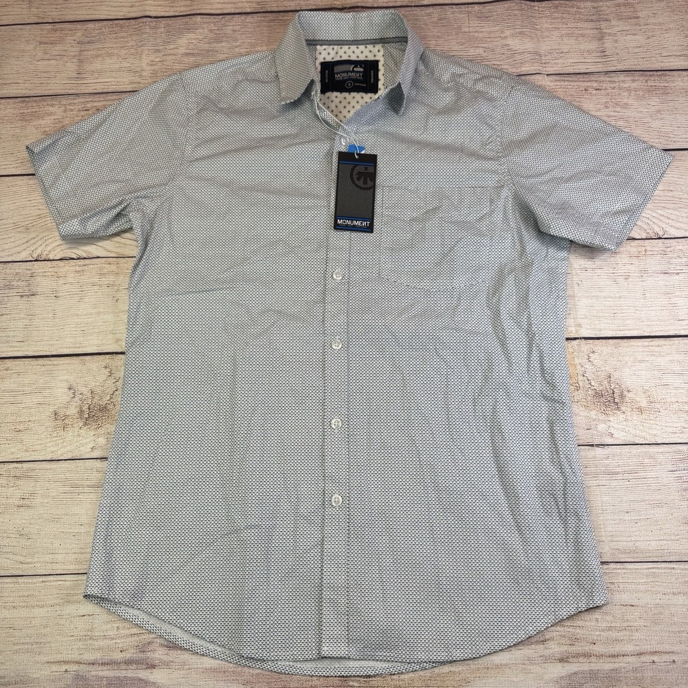 Monument Super Soft Micro Print Shirt Size S NWT‎